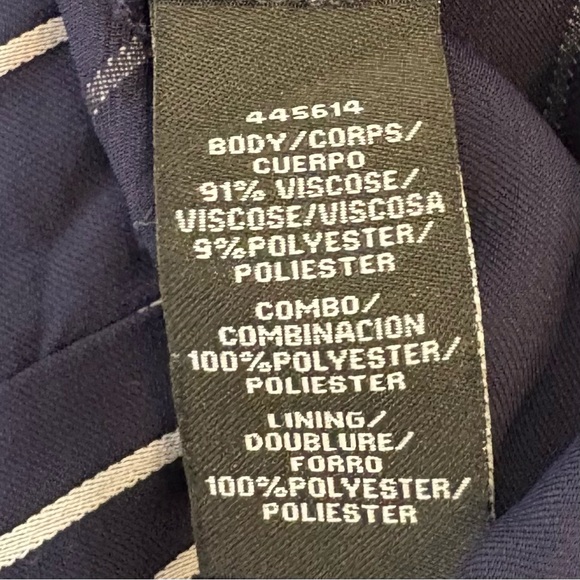 Monique Lhuillier navy and White Striped Jumpsuit sz 10 - Picture 12 of 15